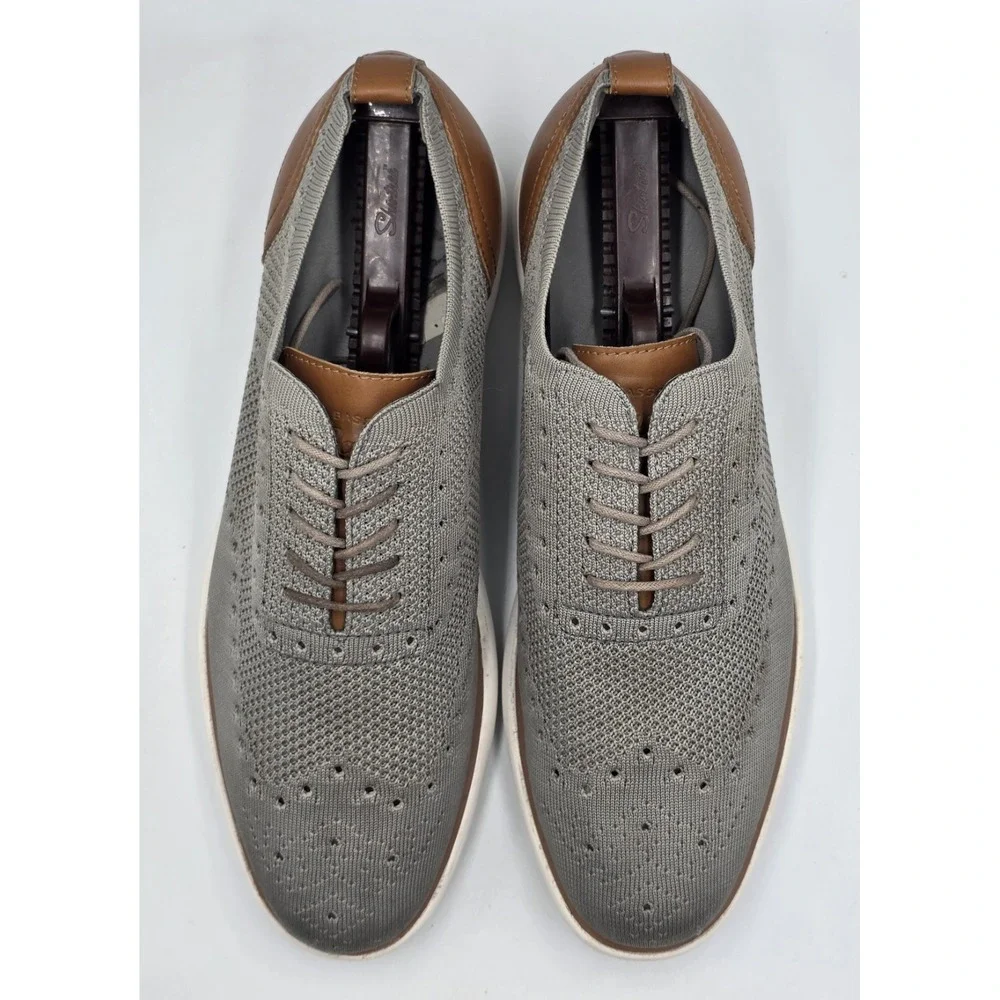 G.H.‎ Bass Kole Knit Mens 12 Gray Tan Slip On Casual Dress Shoes 713211XK36